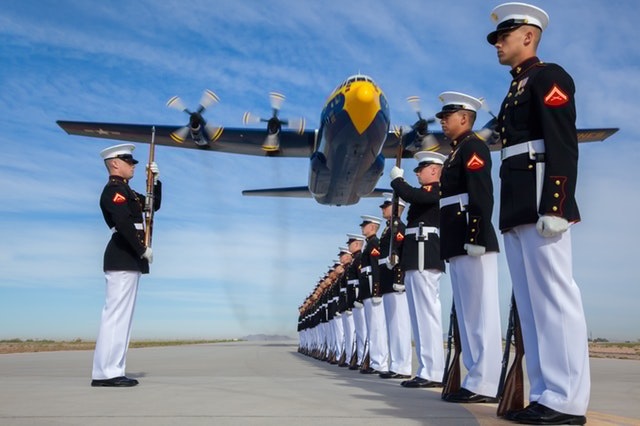 Picture of marines and plane